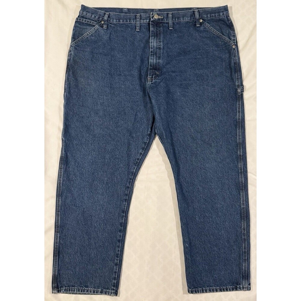 Wrangler Jeans Mens 44x30 Blue Premium Quality Denim 100% Cotton Workwear Rugged